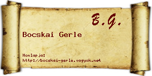 Bocskai Gerle névjegykártya